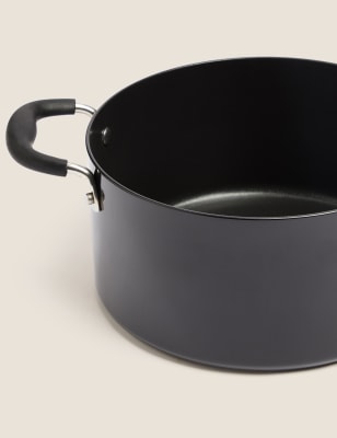 

M&S Collection Aluminium 24cm Medium Non-Stick Stock Pot - Black, Black