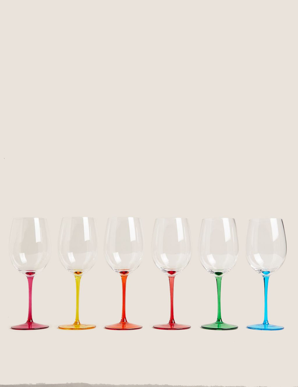Set of 6 Multicoloured Wine Glasses