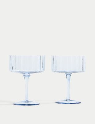 Set of 2 Scalloped Coupe Glasses