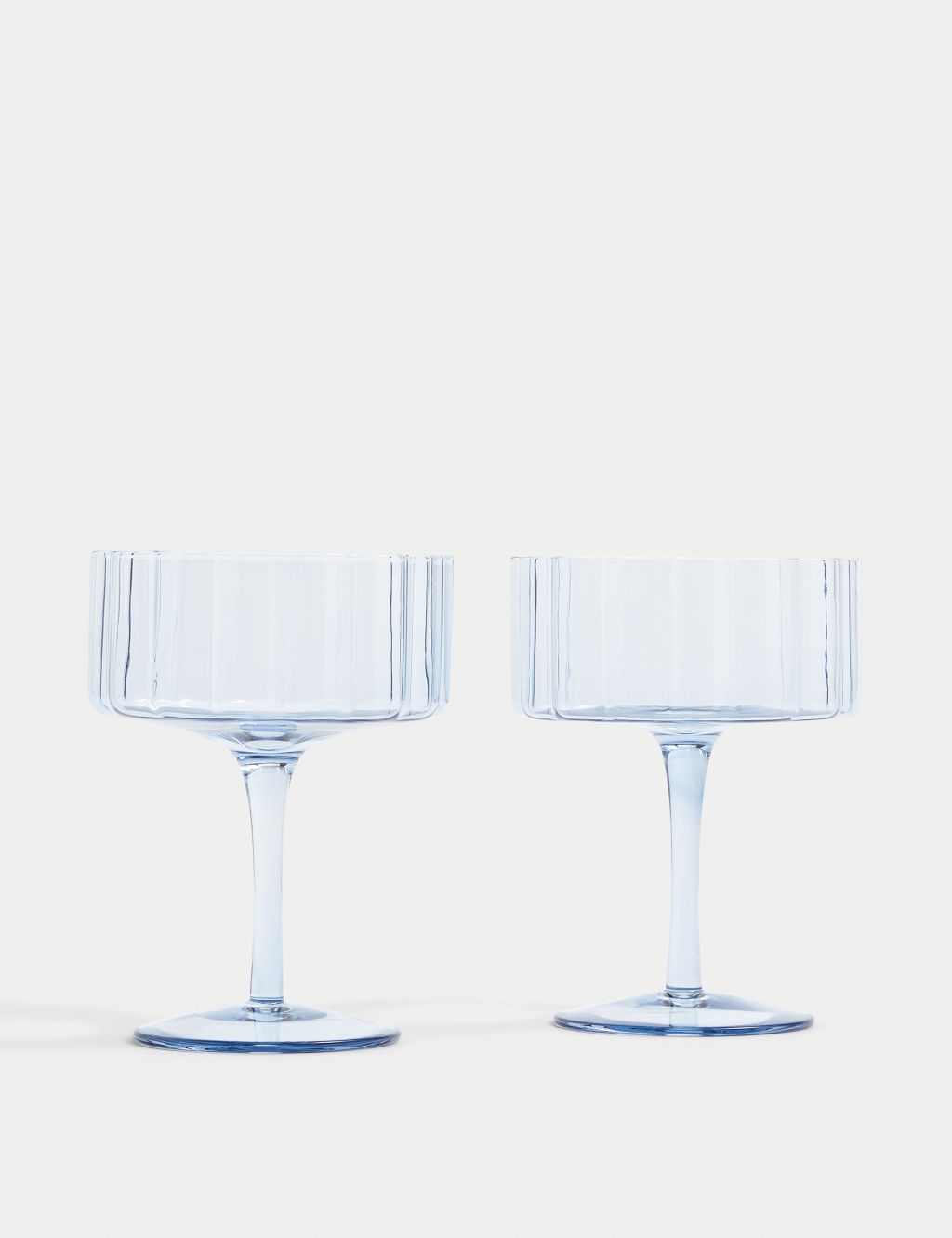 Set of 2 Scalloped Coupe Glasses image 1