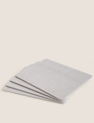 M&S Set of 4 Grey Wooden Placemats, Grey