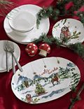 Oval Winter Wishes Christmas Platter