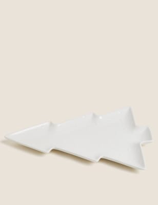 

M&S Collection Bandeja grande con árbol de Navidad - Blanco, Blanco