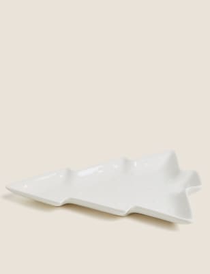 

M&S Collection Kleine Weihnachtsbaum-Servierplatte - Weiss, Weiss