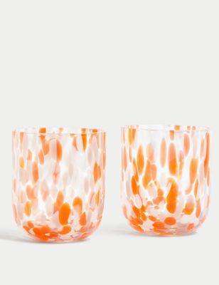 M&S Set of 2 Speckled Tumblers - Pink, Pink,Grey