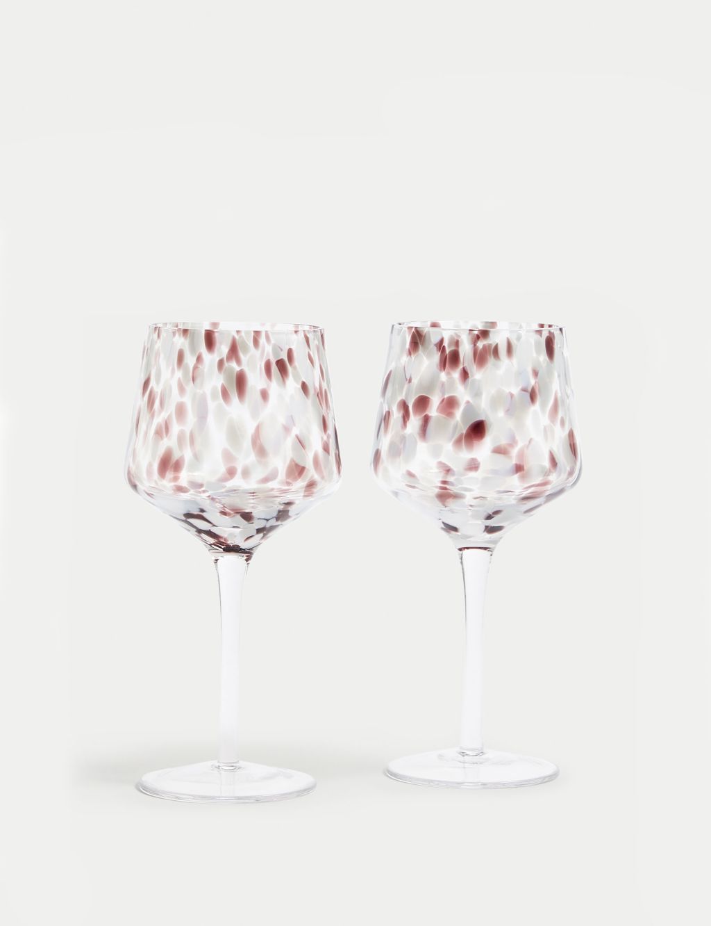 Set of 2 Speckled Wine Glasses image 1
