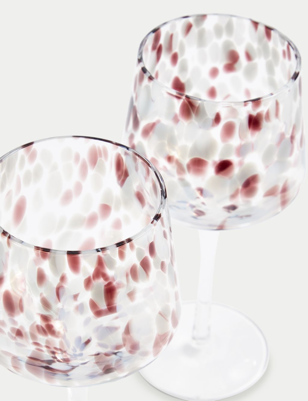 Set of 2 Speckled Wine Glasses image 2