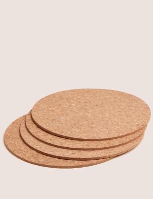 Weggooien Middellandse Zee hengel Set van 4 ronde placemats van kurk | M&S NL