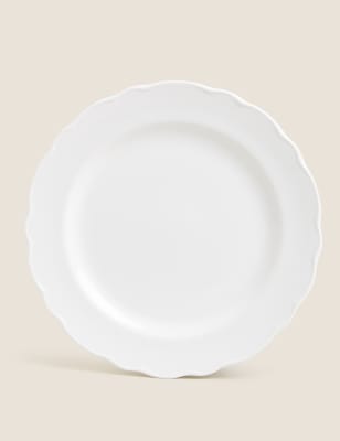 

M&S Collection 12 Piece Scalloped Dinner Set - White, White