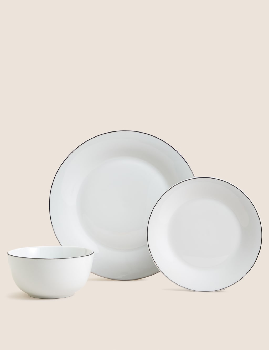12 Piece Guilded Rim Dinner Set image 1