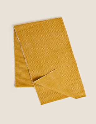 

M&S Collection Cotton Rich Ribbed Table Runner - Ochre, Ochre