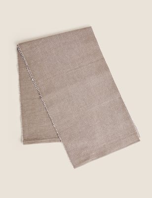 

M&S Collection Cotton Rich Ribbed Table Runner - Natural, Natural