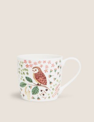 M&S Collection Owl Woodland Mug - Multi, Multi