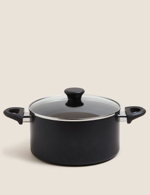 

M&S Collection Aluminium 24cm Medium Non-Stick Stock Pot - Black, Black