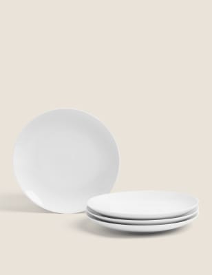 

M&S Collection Set of 4 Maxim Coupe Side Plates - White, White