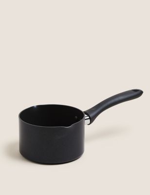 M&S Black Aluminium 14cm Non-Stick Milk Pan, Black
