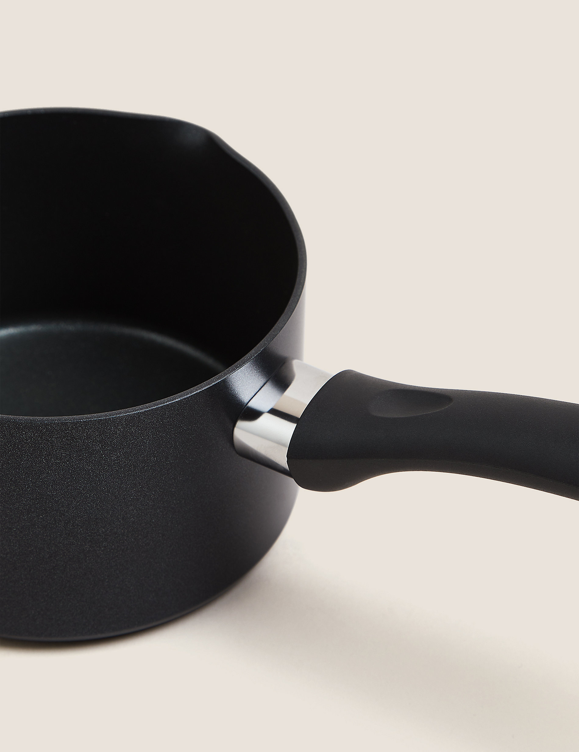 Black Aluminium 14cm Non-Stick Milk Pan