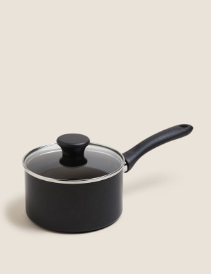 

M&S Collection Black Aluminium 16cm Non-Stick Saucepan, Black