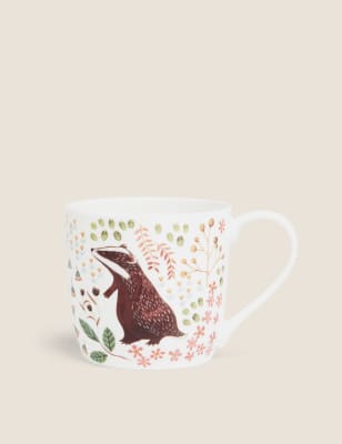 M&S Collection Badger Woodland Mug - Multi, Multi