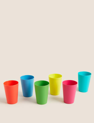 

M&S Collection Juego de 6 vasos de pícnic - Multicolor, Multicolor