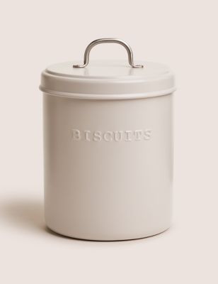 

M&S Collection Powder Coated Biscuit Storage Jar - Grey, Grey