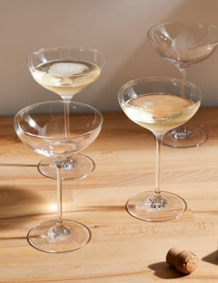 

The Sommelier's Edit Set of 4 Champagne Saucers - Clear, Clear