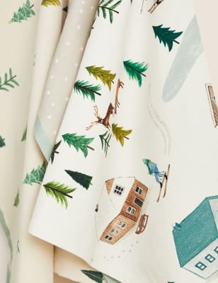 

M&S Collection 2er-Set Geschirrtücher aus reiner Baumwolle mit Weihnachtsmotiv - Mehrfarbig, Mehrfarbig