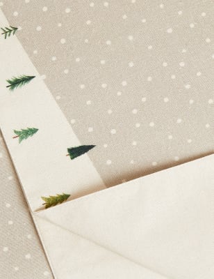 

M&S Collection Tischläufer aus reiner Baumwolle mit Weihnachtsbaummotiv - Mehrfarbig, Mehrfarbig