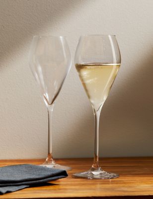 M&S Set of 2 Prosecco Glasses - Clear, Clear