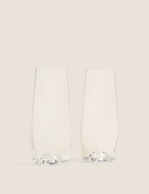 

M&S Collection Juego de 2 vasos de Prosecco sin tallo - Claro, Claro
