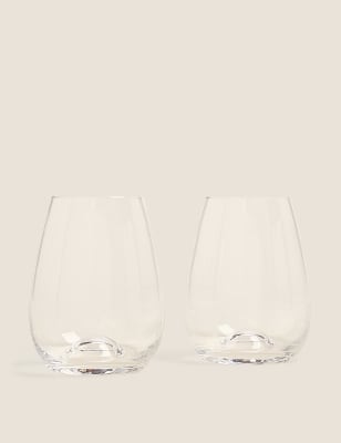 

M&S Collection Maxim - Juego de 2 copas de vino sin tallo - Claro, Claro