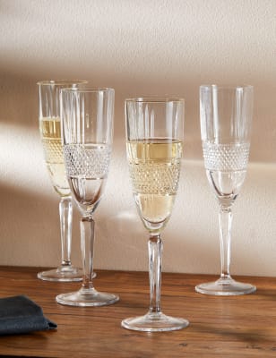 M&S Set of 4 Adeline Champagne Flutes