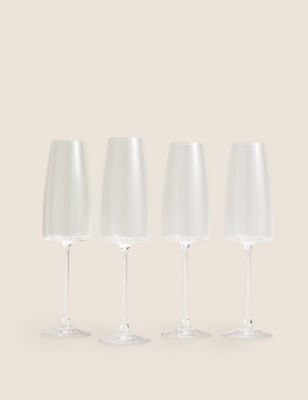 

M&S Collection Set of 4 Contemporary Champagne Flutes, No Colour
