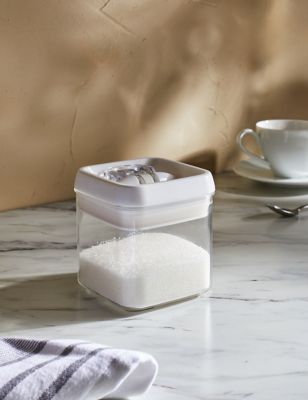 M&S 0.5L Square Flip-Tight Food Storage - White Mix, White Mix