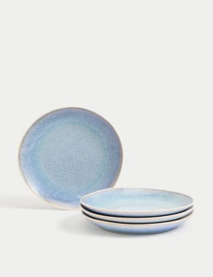 M&S Set of 4 Argo Side Plates - Blue, Blue,Natural