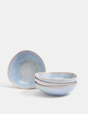M&S Set of 4 Argo Cereal Bowls - Blue, Blue,Natural