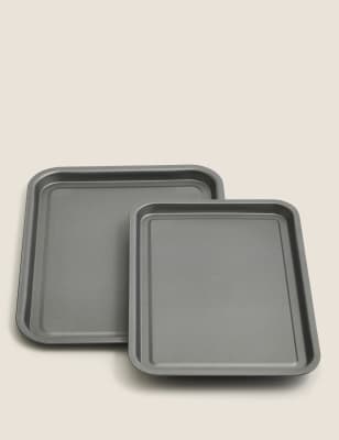 

M&S Collection Set of 2 Oven Trays - Silver, Silver