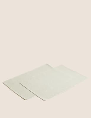 

M&S Collection Set of 2 Cotton Rich Ribbed Woven Placemats - Light Natural, Light Natural