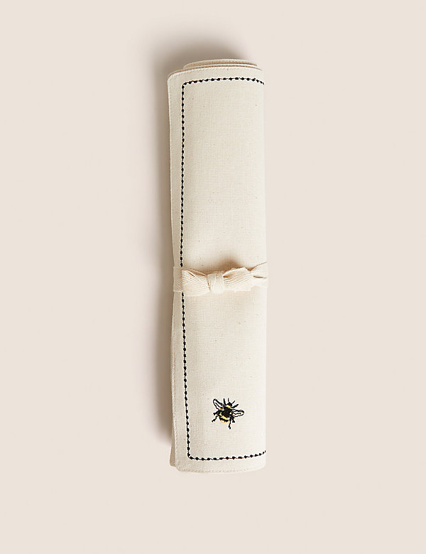 Set of 2 Embroidered Bee Cotton Placemats - CY