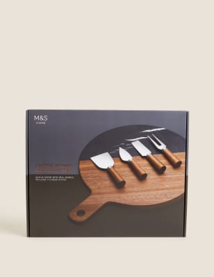 

M&S Collection Conjunto de cuchillos y tabla para queso - Naturalidad, Naturalidad