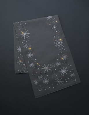 

Light Up Snowflake Table Runner - Grey, Grey