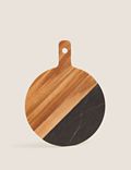 Planche ronde en bois à motif marbré