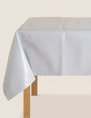 M&S Dotted Wipe Clean Tablecloth - Grey Mix, Grey Mix