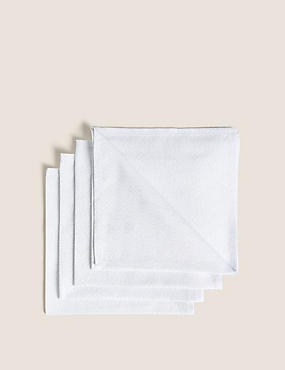 Lot de 4&nbsp;serviettes de table en coton, effet métallisé