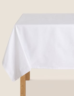 

M&S Collection Mantel de algodón con lino - Mezcla De Tonos Blancos, Mezcla De Tonos Blancos