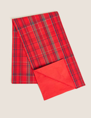 

Cotton Rich Tartan Table Runner - Red, Red