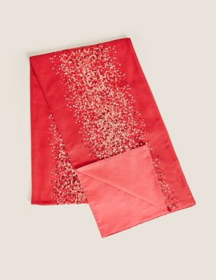 

Sequin Cotton Rich Table Runner - Red, Red