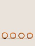 Set of 4 Wooden Napkin Rings