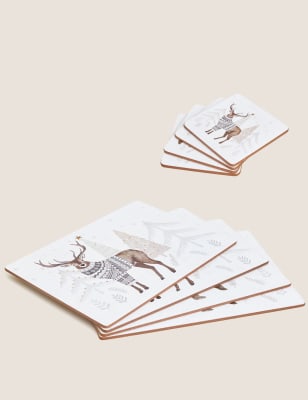 

Set of 8 Woodland Placemats & Coasters - Multi, Multi