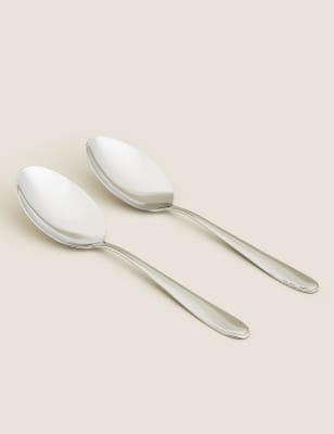 

M&S Collection Set of 2 Leda Serving Spoons - Silver, Silver